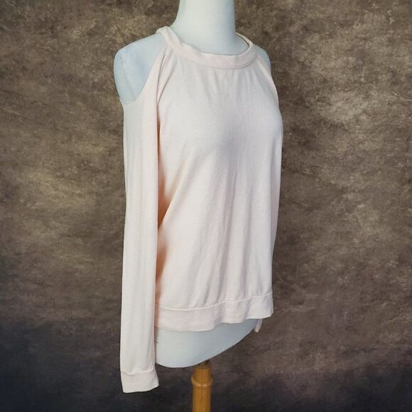 𝅺chaser Love Knit Long Sleeve Cold Shoulder Raglan M - Picture 3 of 8